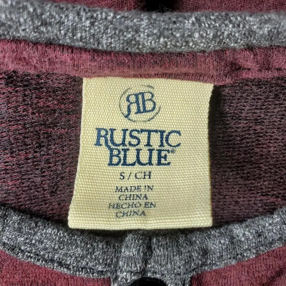 Rustic Blue Boys Long Sleeve Marled Baseball Raglan Henley Tee Size Small - Picture 2 of 15